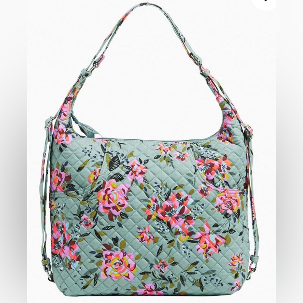 Vera Bradley Convertible Backpack Shoulder Bag in Rosy Outlook